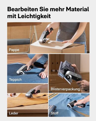HOTO EdgeFlow Electric Cardboard Cutter, 3PC Self-Sharpening Durable Titanium Blades, Smart Display Cordless Electric Scissors, Boost Mode & Tool-Free Blade Swap, for Cardboard, Fabric, Carpet, DIY in Kuwait