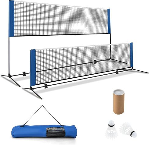 GYMAX Badminton Net, Height Adjustable Tennis Net Set w/Poles, 2 Birdies & Carry Bag, Easy Setup Pickleball Net Sports Net, Portable Volleyball Net for Indoor & Outdoor Game Beach, Backyard in Kuwait