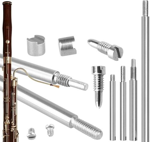 Holibanna Bassoon Repair Parts Replacement Kit with Screws and Threaded Rods, Metal Wind Instrument Repair Tool for Bassoon Parts Replacement, Sturdy and Easy to Replace Silver Accessories in Kuwait