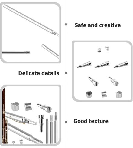 Holibanna Bassoon Repair Parts Replacement Kit with Screws and Threaded Rods, Metal Wind Instrument Repair Tool for Bassoon Parts Replacement, Sturdy and Easy to Replace Silver Accessories in Kuwait