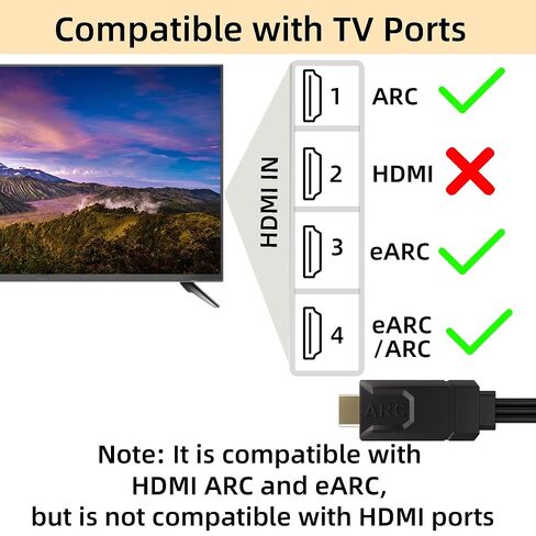 eARC/ARC to RCA Audio Converter for TV to Speaker, 192KHz CEC Volume Control, Only Supports PCM2.0, ARC to RCA Audio Extractor Cable 6 FT in Kuwait