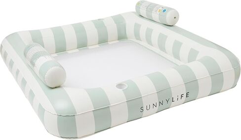 SUNNYLiFE The Vacay Deluxe Twin Hammock Float، زيتوني ناعم، PVC/نايلون، 74.8 × 66.93 بوصة، 6.28 رطل in Kuwait