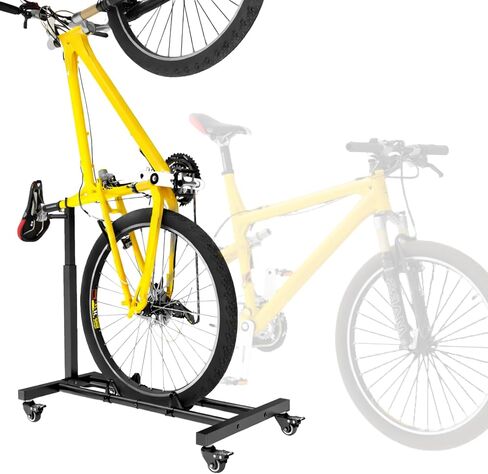 Vertical Bike Stand, Freestanding Bike Rack Garage Storage with Adjustable Height for Wheels up to 29", Space-Saving Indoor Bicycle Stand for Garage & Apartment, Upright Bike Holder for MTB Road Bike in Kuwait