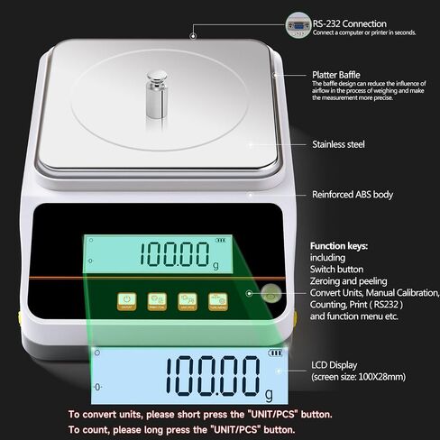 مقياس ميزان المختبر 3000gx0.01g مقياس الجرام التحليلي الرقمي الإلكتروني عالي الدقة in Kuwait