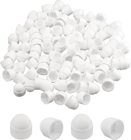 Antrader Hex Bolt Covers,100Pcs M6×10mm Dome Acorn Hex Head Nut Protection Cap,Plastic Hexagon Screw Caps Covers, Black in Saudi Arabia