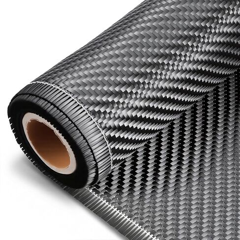 10ft x 12" Carbon Fiber Fabric Roll Black Carbon Fiber Sheet | Pure Cloth Black Carbon Fiber Cloth,2 x 2 Twill Weave 3k/220g,Cars Structural Reinforcement on Concrete Wall Basement Repair in Kuwait