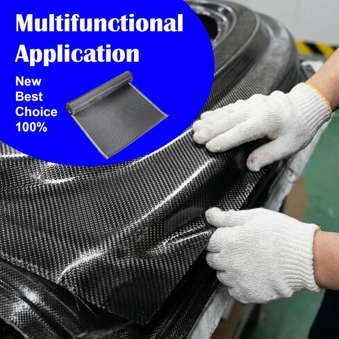 10ft x 12" Carbon Fiber Fabric Roll Black Carbon Fiber Sheet | Pure Cloth Black Carbon Fiber Cloth,2 x 2 Twill Weave 3k/220g,Cars Structural Reinforcement on Concrete Wall Basement Repair in Kuwait