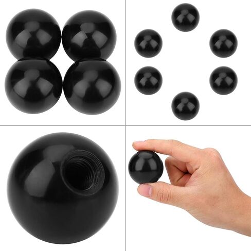 Walfront M12 Threaded Ball Knob, Plastic Machine Tool Handle 40mm Round Ball Knob, Polished Grip, Easy Installation, 6 Pack for Woodworking Printing Textile Automotive Equipment in Kuwait