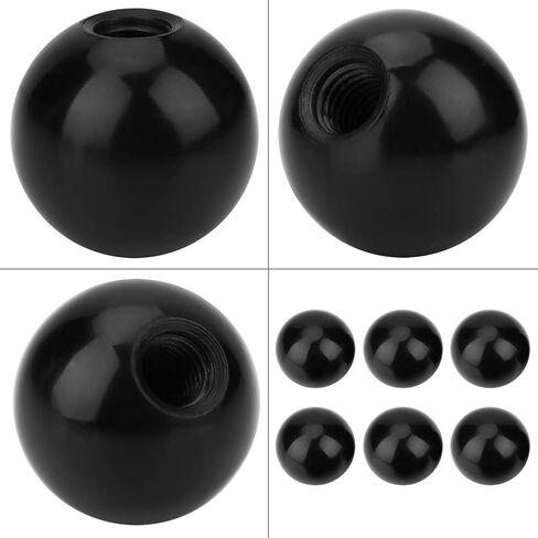Walfront M12 Threaded Ball Knob, Plastic Machine Tool Handle 40mm Round Ball Knob, Polished Grip, Easy Installation, 6 Pack for Woodworking Printing Textile Automotive Equipment in Kuwait