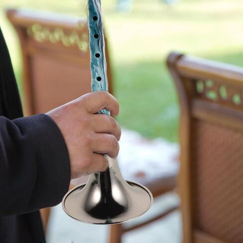 minkissy Suona Instrument D Key Traditional Chinese Folk Wind Instrument with Resin Body and Ink Painting Design Black Bowl for Beginners Wedding Celebration and Cultural Events in Kuwait