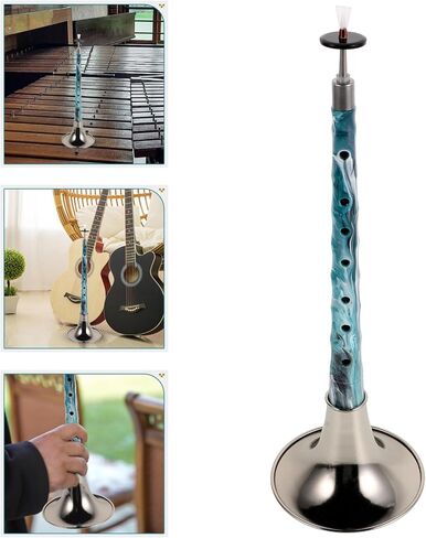 minkissy Suona Instrument D Key Traditional Chinese Folk Wind Instrument with Resin Body and Ink Painting Design Black Bowl for Beginners Wedding Celebration and Cultural Events in Kuwait