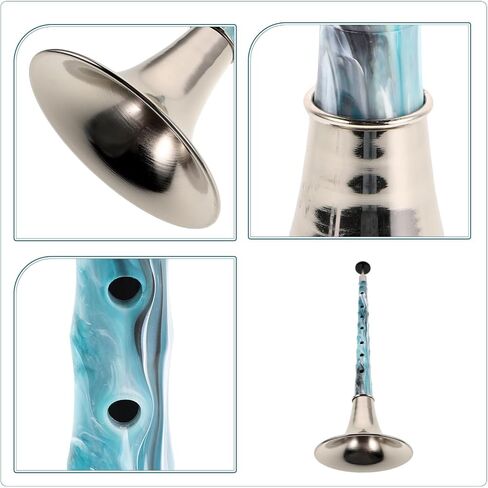 Traditional Chinese Suona Wind Instrument in D Key with Ink Blue Resin Body and Black Bell, High-strength Corrosion-resistant Folk Instrument for Beginners, Cultural Events, in Kuwait
