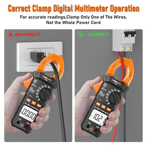 Digital Clamp Meter T-RMS 4000 Counts,Clamp Multimeter Auto-Ranging Measures AC Current,AC/DC Voltage,Capacitance,Resistance,Diode,Continuity,NCV,Backlight,Flashlight in Kuwait