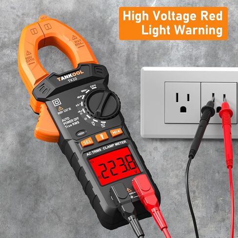 Digital Clamp Meter T-RMS 4000 Counts,Clamp Multimeter Auto-Ranging Measures AC Current,AC/DC Voltage,Capacitance,Resistance,Diode,Continuity,NCV,Backlight,Flashlight in Kuwait