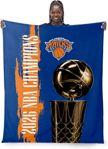 Northwest New York Knicks 2026 NBA Champions Silk Touch Throw Blanket, Ultra Soft Plush Polyester, Lightweight Warm Decorative Fan Gift, 46 x 60 in in Kuwait