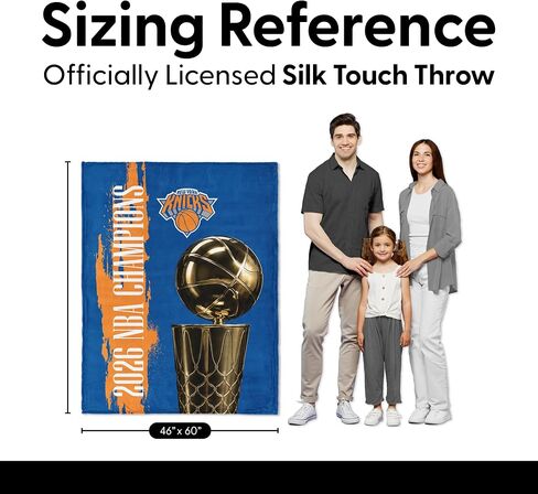 Northwest New York Knicks 2026 NBA Champions Silk Touch Throw Blanket, Ultra Soft Plush Polyester, Lightweight Warm Decorative Fan Gift, 46 x 60 in in Kuwait