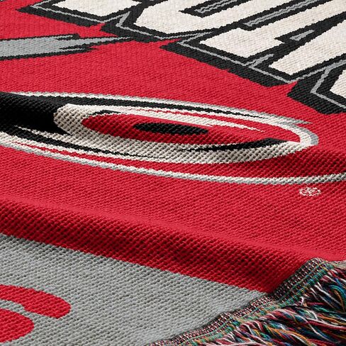شمال غرب NHL Carolina Hurricanes 2026 كأس ستانلي أبطال متعدد الأبطال المنسوجة بطانية رمي مع هامش الزخرفية، ديكور المنزل البوليستر الناعم لسرير الأريكة أو غرفة الألعاب، 48 × 60 بوصة in Kuwait