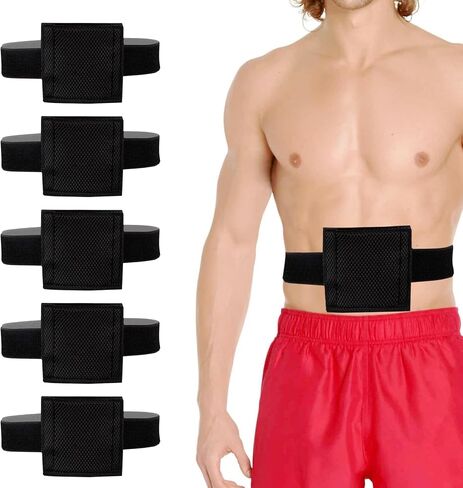 5PCS Breathable Feeding Tube Belt, Comfortable and Concealment Peritoneal Dialysis Belt, Pd Belts Dialysis with Mesh Sponge Pad Gastrostomy G Tube Accessories for Men Women Adults (Black L) in Kuwait