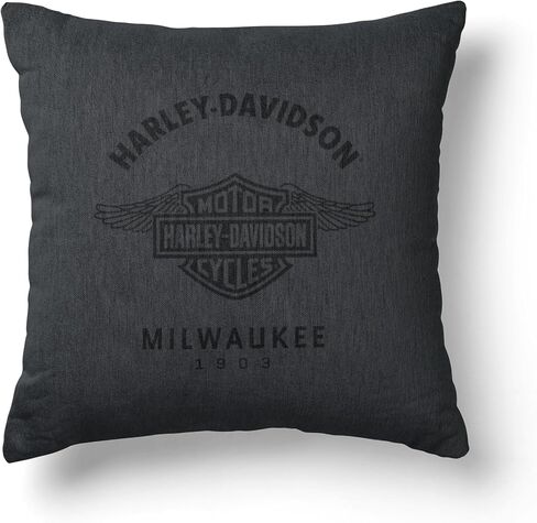 Northwest Harley-Davidson Tapestry Throw Pillow, Officially Licensed Decorative Cushion, Motorcycle Home Décor, Woven Sofa Accent, 18 x 18 in in Kuwait