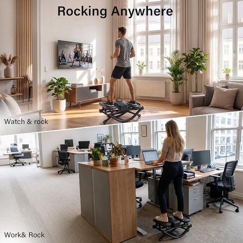Rock Stepper for Exercise at Home, Low-Impact Side to Side Rocking Stair Stepper with Resistance Bands, Full Body Home Fitness Workout Equipment, 330LBS Weight Capacity in Saudi Arabia