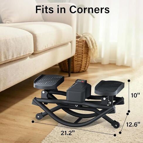 Rock Stepper for Exercise at Home, Low-Impact Side to Side Rocking Stair Stepper with Resistance Bands, Full Body Home Fitness Workout Equipment, 330LBS Weight Capacity in Saudi Arabia