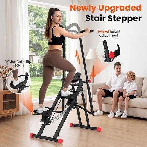 RELIFE REBUILD YOUR LIFE Stair Stepper for Home Exercise,New Version Stair Climber with Adjustable Resistance, Vertical Climber Cardio Exercise Machine for Full Body Workout, Extended Step Range in Kuwait