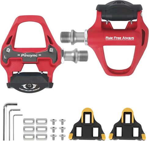 Road Bike Pedals, Lightweight 9/16" Nylon Clipless with Sealed Bearings & Cleat Set, Compatible with SPD-SL for 3-Bolt Cycling Shoes in Kuwait