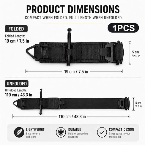 Turnicate,1Pcs Tactical Tourniquet – Heavy Duty Emergency Medical Grade Quick Release Combat Tourniquet, Hemostatic Blood Stopper for First Aid Kit, Trauma Bag, Survival Gear in Kuwait