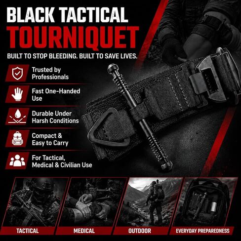 Turnicate,1Pcs Tactical Tourniquet – Heavy Duty Emergency Medical Grade Quick Release Combat Tourniquet, Hemostatic Blood Stopper for First Aid Kit, Trauma Bag, Survival Gear in Kuwait