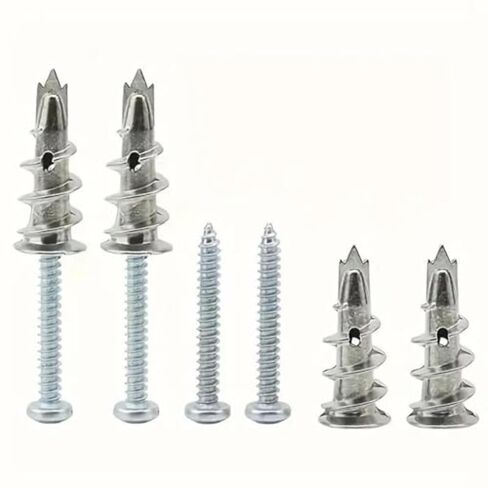 50/100Pcs Zinc Self-Drilling Drywall Expansion Anchors with Screws Kit, Used for TV Shelf Cabinet Gypsum Board Fixing in Kuwait