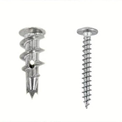 50/100Pcs Zinc Self-Drilling Drywall Expansion Anchors with Screws Kit, Used for TV Shelf Cabinet Gypsum Board Fixing in Kuwait