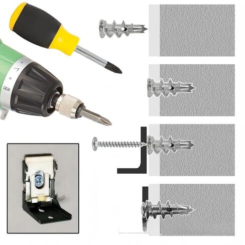 50/100Pcs Zinc Self-Drilling Drywall Expansion Anchors with Screws Kit, Used for TV Shelf Cabinet Gypsum Board Fixing in Kuwait