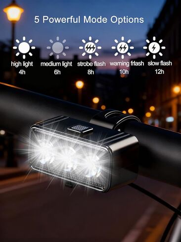 Bike Light Kit, LED Bicycle Light Set - 2 Bike Headlights & 2 Taillights, IPX4 Waterproof Rechargeable Bike Lights, 5 Modes Front/7 Modes Rear Night Cycling Lights for Safety,Kids Men Women Bike in Kuwait