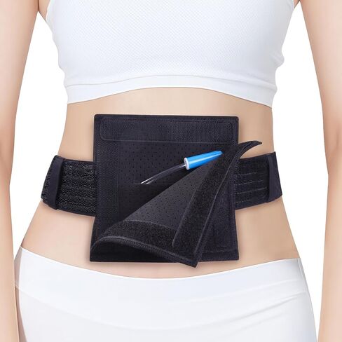 ENLUNTRA Breathable Feeding Tube Belt, Concealed and Comfortable Gastric Stoma G-Tube Accessories, Peritoneal Dialysis Belt, Adult Dialysis Feeding Tube Supplies with Large Square Feeding Tube Bag in Kuwait