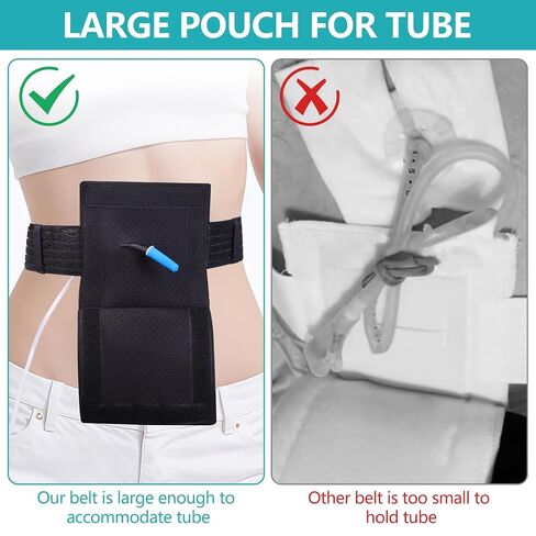 ENLUNTRA Breathable Feeding Tube Belt, Concealed and Comfortable Gastric Stoma G-Tube Accessories, Peritoneal Dialysis Belt, Adult Dialysis Feeding Tube Supplies with Large Square Feeding Tube Bag in Kuwait