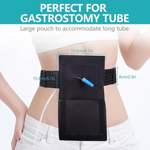 ENLUNTRA Breathable Feeding Tube Belt, Concealed and Comfortable Gastric Stoma G-Tube Accessories, Peritoneal Dialysis Belt, Adult Dialysis Feeding Tube Supplies with Large Square Feeding Tube Bag in Kuwait
