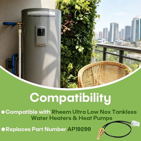 2-Pack AP19299 Thermistor Chamber Sensor Compatible with Rheem Ultra Low Nox Tankless Water Heater, Replacement for Rheem Heat Pumps & Chamber Sensor Systems in Kuwait