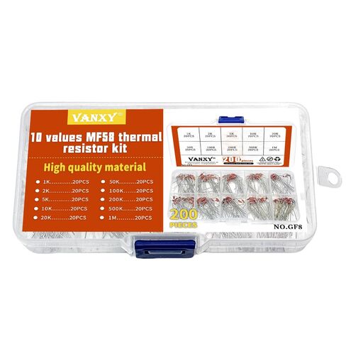 10 Values MF58 NTC Thermistor 200pcs 1K 2K 5K 10K 20K 50K 100K 200K 500K 1M Ohm Thermistors Resistors 3950B 1% Temperature Sensors in Kuwait