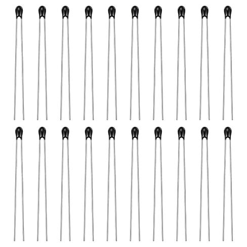 20 PCS NTC Thermistors Resistors, MF52-103 Current Limiter Temperature Sensor 10K Ohm NTC thermistor for Measuring Temperature, Black in Kuwait