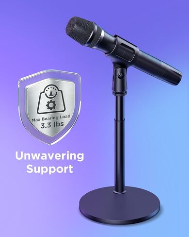 InnoGear Desktop Microphone Stand, Telescopic Table Mic Stand for Desk Adjustable with Mic Clip 5/8" to 3/8" Screw for Blue Yeti HyperX QuadCast SoloCast Snowball Fifine Shure SM7B and Other Mic in Kuwait