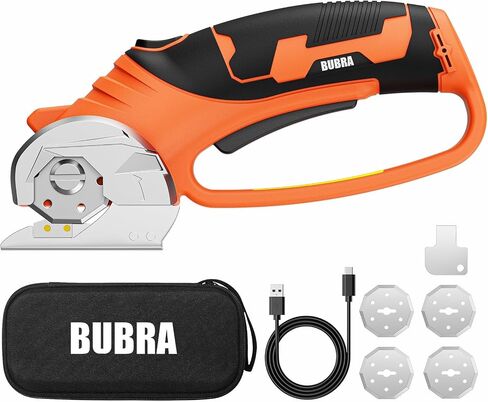 Cordless Electric Scissors for Cardboard Cutter with 4 SK5 Blades | 4V Electric Box Cutter, 1/3" Cutting Capacity, 2000mAh Battery, Power Cutter for Fabric Carpet Leather - Blue in Saudi Arabia