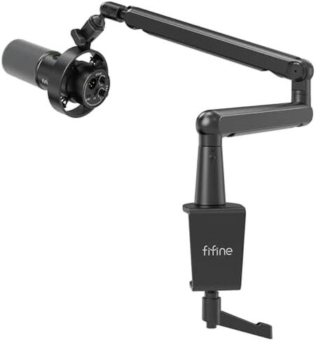 FIFINE Dynamic Microphone and Low Profile Arm Stand Set, XLR/USB Podcast Recording PC Mic for Vocal Streaming Bundle with Metal Boom Arm, Mute Button, Headphones Jack for Gaming Studio (K688+BM88) in Saudi Arabia
