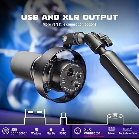 FIFINE Dynamic Microphone and Low Profile Arm Stand Set, XLR/USB Podcast Recording PC Mic for Vocal Streaming Bundle with Metal Boom Arm, Mute Button, Headphones Jack for Gaming Studio (K688+BM88) in Saudi Arabia