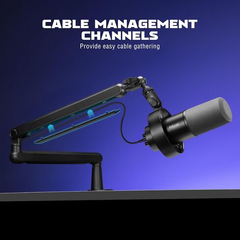 FIFINE Dynamic Microphone and Low Profile Arm Stand Set, XLR/USB Podcast Recording PC Mic for Vocal Streaming Bundle with Metal Boom Arm, Mute Button, Headphones Jack for Gaming Studio (K688+BM88) in Saudi Arabia