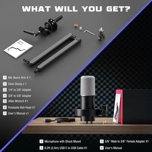 FIFINE Dynamic Microphone and Low Profile Arm Stand Set, XLR/USB Podcast Recording PC Mic for Vocal Streaming Bundle with Metal Boom Arm, Mute Button, Headphones Jack for Gaming Studio (K688+BM88) in Saudi Arabia