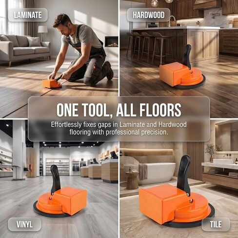 Floor Gap Fixer Tool with Enhanced Vacuum Suction Cup, Laminate Flooring Tool for Wood, Tile, Vinyl and Laminate Floor Gap Repair, Durable Compact Installation Tool in Saudi Arabia