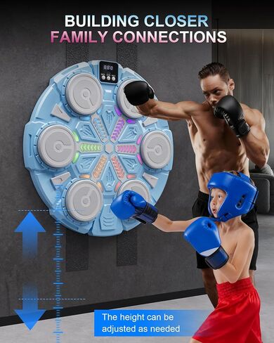 Music Boxing Machine for Kid/Adults, Music Punching Machine with Rhythm Light, Smart Bluetooth Boxing Equipment with Glove, Sports Toy Gift for Ages 3-12 Year Old in Kuwait