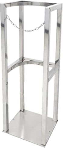 Oxygen Cylinder Rack,Stainless Steel Gas Cylinder Storage Rack - 40cm Tall Organizer Shelf with Safety Chain, Ideal for School, Hospital, Laboratory - Durable Cylinder Holder (40 x in Kuwait