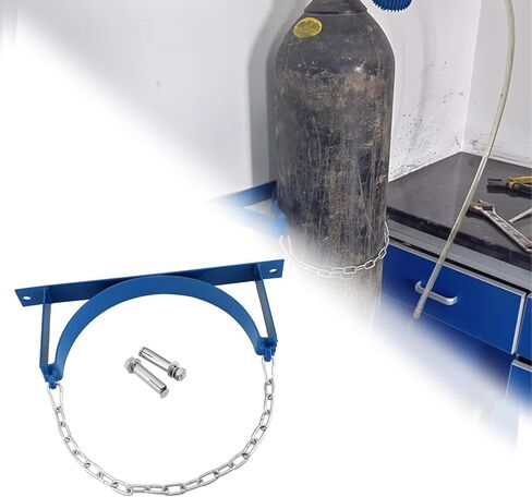 Oxygen Cylinder Rack,Adjustable Steel Propane Bottle Holder with Wall Mount Bracket, Fixed Shelf for Gas Cylinder & Fire Extinguisher, Ideal for Laboratory & Factory (Large 39.4in/ in Kuwait