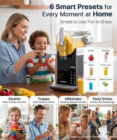 Slushie Machine for Home, No Ice Needed Frozen Drink Maker, 68oz Large Capacity with 360° QuickChill, 6 Presets & 10 Texture Settings, LED Touch Panel, Self-Cleaning for Margarita, Milkshake in Saudi Arabia